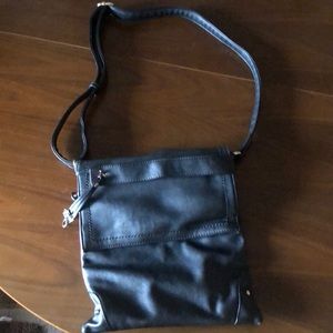 Black leather satchel